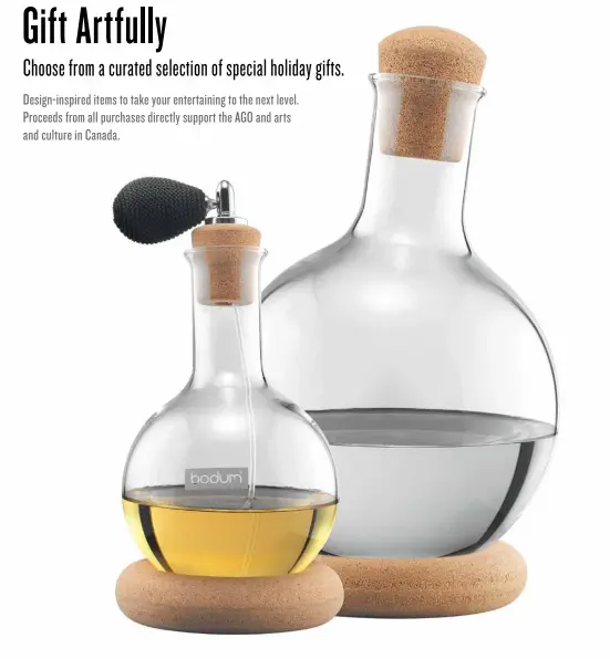  ??  ?? The Swiss-designed MELIOR Vodka &amp; Dry Martini Set from bodum is inspired by nature’s most beautiful and functional materials. Price $80