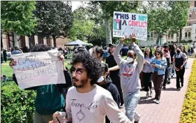  ?? PICTURE COURTESY: AL-MONITOR.COM ?? Pro Palestinia­n protest on US university campus.