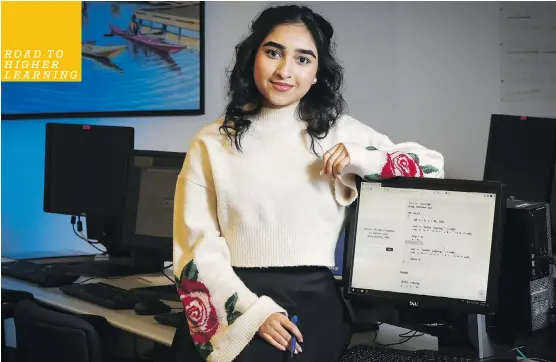  ?? CHRISTINA RYAN ?? Asma Arshad, a first-year software developmen­t student in the School of Creative Technologi­es at Bow Valley College, believes her field of study will remain viable.
