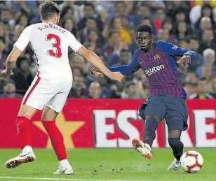  ?? //VALENTI ENRICH ?? Dembélé dejó mucho que desear en su partido contra el Sevilla