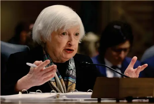  ?? AFP ?? ‘Dadas las previsione­s actuales, es imperativo que el Congreso actúe lo antes posible para aumentar o suspender el límite de la deuda’, dijo Janet Yellen.
