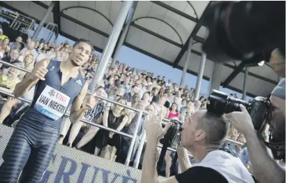  ?? Picture: EPA ?? DIAMOND DIGGER. Wayde van Niekerk celebrates his victory in the 400m at the Diamond League meeting in Lausanne on Thursday.