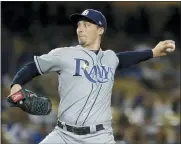  ?? ASSOCIATED PRESS FILE PHOTO ?? Tampa Bay Rays starting pitcher Blake Snell throws to a Los Angeles Dodgers batter during the first inning of a 2019 game in Los Angeles.