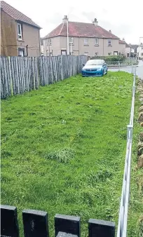  ??  ?? The pile of tyres that was dumped on council-owned grass in Kirkcaldy, and the area the next day.