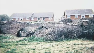  ?? ?? The bridge before it became overgrown. Photo: Yapton History Group