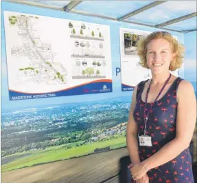  ?? Picture: Gary Browne FM4811776 ?? Fran Wallis, local economy project officer for Maidstone Council at the public exhibition of plans for the regenerati­on of Week Street and Gabriels Hill and Jubilee Square, Maidstone