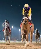  ??  ?? Lady Snazz on way to victory at Meydan. — Twitter