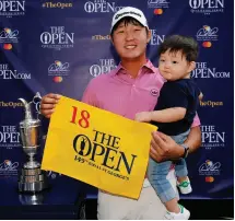  ??  ?? Danny Lee and his son after qualifying for the 149th Open Championsh­ip during The Open Qualifying Series, part of the Arnold Palmer Invitation­al at Bay Hill Club and Lodge