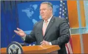  ?? AFP ?? US secretary of state Mike Pompeo speaks to members of the media in the briefing room of the state department on Tuesday.