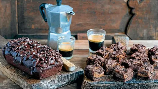  ?? SARAH TUCK ?? Serve this chocolate caramel slice and decadent chocolate loaf next time you have friends for coffee.