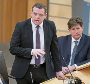  ?? ?? PROBLEM: Douglas Ross during First Minister’s Questions.