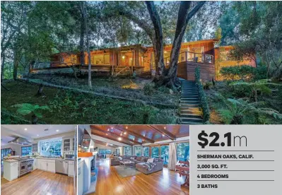  ??  ?? $2.1m SHERMAN OAKS, CALIF. 3,000 SQ. FT. 4 BEDROOMS 3 BATHS