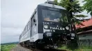  ??  ?? This train from French company Thales was used to test automated train driving with the help of 5G