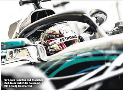 ??  ?? Für Lewis Hamilton und das Silberpfei­l-Team verlief der Saisonauft­akt bislang frustriere­nd.