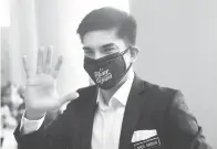  ?? — Gambar Bernama ?? TERTUDUH: Syed Saddiq ketika hadir untuk sebutan kesnya berhubung satu pertuduhan pecah amanah membabitka­n dana sebuah parti politik berjumlah RM1 juta di Kompleks Mahkamah Kuala Lumpur, semalam.