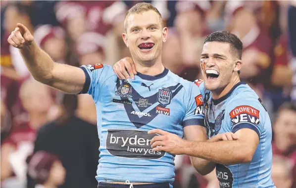  ?? ?? Tom Trbojevic and Nathan Cleary gave talks at the Emerging Blues camp at the weekend. Picture: Getty Images