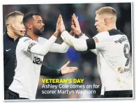  ??  ?? VETERAN’S DAY Ashley Cole comes on for scorer Martyn Waghorn