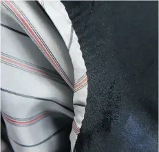  ??  ?? Every seam in a Kiton jacket is hand-stitched, with slight puckering showing the hands-on technique of master tailors.