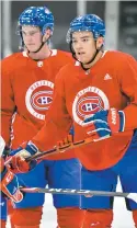  ?? PHOTO D’ARCHIVES, MARTIN CHEVALIER ?? Cale Fleury et Nick Suzuki partagent un condo dans la Tour des Canadiens.