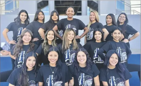  ?? ODETT OCHOA PHOTO ?? The Central Union High School Spartans Cheer competitio­n team poses during a practice in front of the CUHS STEM building, Tuesday, January 26, in El Centro.