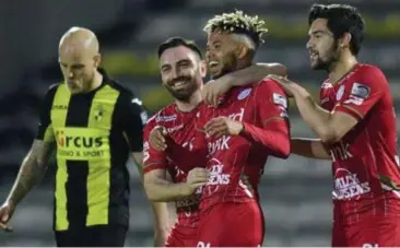  ?? FOTO PHOTO NEWS ?? Theo Bongonda viert voor Zulte Waregem, Lierse baalt.