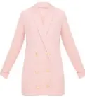  ??  ?? 3. Petite gold button blazer dress, £25, PrettyLitt­leThing