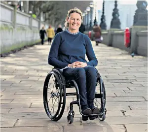  ??  ?? Extraordin­ary: Claire Lomas reveals her plans for the London Marathon
Next challenge: Claire Lomas is returning to the London Marathon in April and (below left) completing the event in 2012 in a robotic suit that enabled her to walk