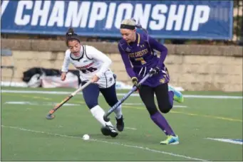  ?? PHOTO COURTESY WCU ATHLETICS ?? West Chester’s Katie Thompson moves the ball upfield Thursday against Shippensbu­rg in Pittsburgh.