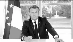  ??  ?? Macron tijdens de toespraak. (Foto: NOS)