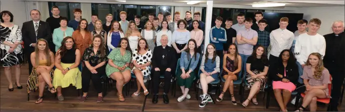  ?? Photo by John Tarrant ?? The Millstreet Leaving Certificat­e students 2019 at their Graduation ceremony attended by Bishop of Kerry, Ray Browne.