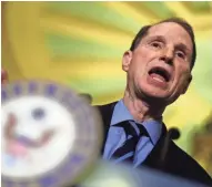  ?? GETTY IMAGES ?? Sen. Ron Wyden (D-Ore.) speaks about the new health care bill during a news conference on Capitol Hill Tuesday.