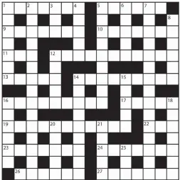  ?? No 15,604 ?? PRIZES of £20 will be awarded to the senders of the first three correct solutions checked. Solutions to: Daily Mail Prize Crossword No. 15,604, PO BOX 3451, Norwich, NR7 7NR. Entries may be submitted by second-class post. Envelopes must be postmarked...