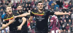  ??  ?? Kris Doolan celebrates his late equaliser for Partick.