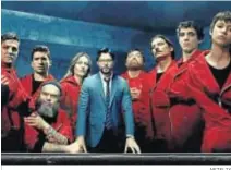  ?? NETFLIX ?? Los principale­s personajes de ‘La casa de papel’.