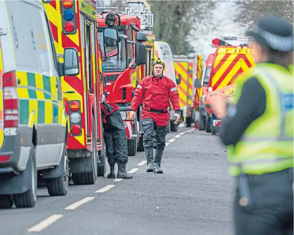  ?? Picture: Kenny Smith. ?? Emergency services attended at Charlestow­n after a man was reported to have fallen down a mineshaft.