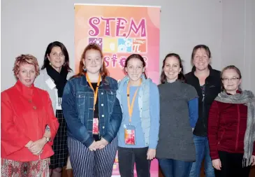  ??  ?? Left: STEM Network Group members were (from left) Baw Baw Latrobe LLEN executive officer Lisa Price, Sue Abbott (Latrobe Valley Drafting), Warragul regional College students Jalen Potter and Sarah Ronalds, guest speaker Justine Barrett, Sally Neenan...