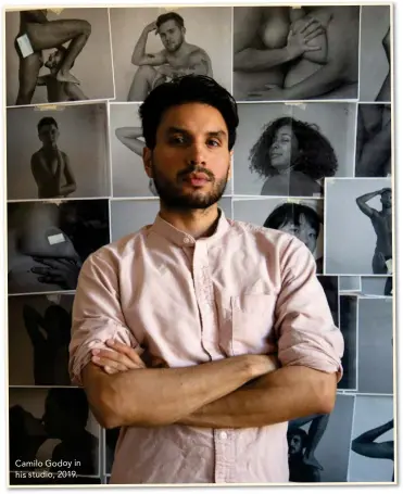  ??  ?? Camilo Godoy in his studio, 2019.