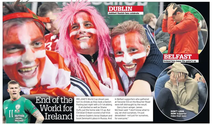  ??  ?? Jubilant Danish fans celebrate DUBLIN