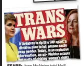  ?? ?? FEARS: Joan McAlpine told MoS about gender law concerns last year