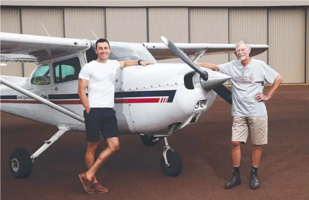  ?? Picture: BRENDAN RADKE ?? SUCCESS: The North Queensland Aero Club has been voted as the best aero club in Australia. Club members Nathan Bridge and Mark Aitken have been with the club for 11 and 42 years respective­ly.