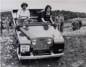  ??  ?? Colin’s LR being driven in a trial by his wife, Lesley