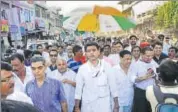  ?? HT ?? Sachin Pilot begins the 100kmlong ‘Kisan Nyay Yatra’ from Rajasthan’s Baran on Tuesday.