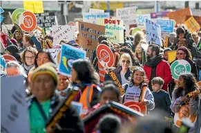  ?? JASON DORDAY/STUFF ?? Primary school teachers and principals went on strike in August. Schools are preparing to close during a series of rolling strikes from November 12.