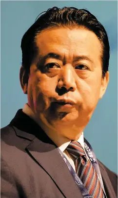  ?? PHOTO AFP ?? Meng Hongwei, qu’on voit ici à Singapour le 4 juillet 2017 à l’ouverture du Congrès mondial d’Interpol.