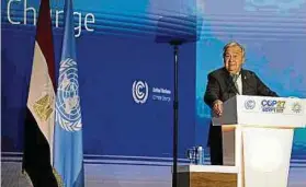  ?? Foto: AFP ?? UN-Generalsek­retär António Guterres ruft zu einem „Klima-Solidarpak­t“zwischen wohlhabend­en Staaten sowie Schwellen- und Entwicklun­gsländern auf.