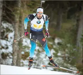  ??  ?? Lors du relais mixte, dimanche, Fourcade a décroché sa première victoire.