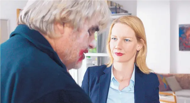  ?? COURTESY OF SONY PICTURES CLASSICS ?? Peter Simonische­k as Winfried and Sandra Hller as Ines in “Toni Erdmann.”