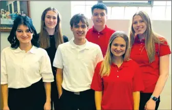  ?? Submitted photo ?? Pictured: Emily Curtis, Stella Satrom, Gavin Besette, Ethan Waters, Chloe Wetch, Ashten Hannig. Maple Valley District FCCLA Star Event Competitor­s.