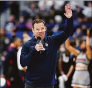  ?? Jessica Hill / Associated Press ?? Football coach Jim Mora has been learning all he can about the ins and outs of UConn from other coaches, including basketball coaches Geno Auriemma and Dan Hurley.