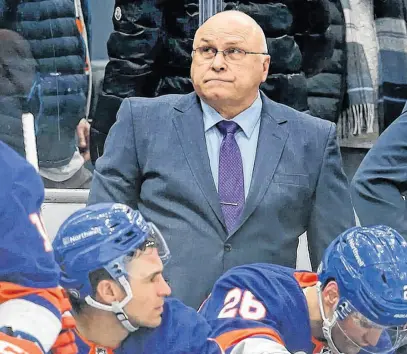  ?? USA TODAY SPORTS ?? Barry Trotz joined the Islanders in 2018 and compiled a 152-102 record with playoff appearance­s in his first three years.